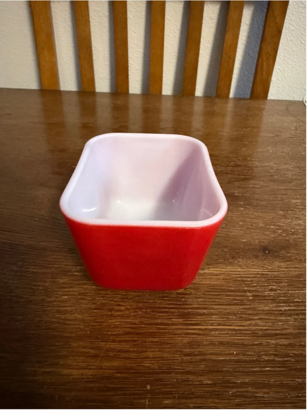 Vintage Pyrex 501 Primary Red Refrigerator Dish Milk Glass Baking Dish USA